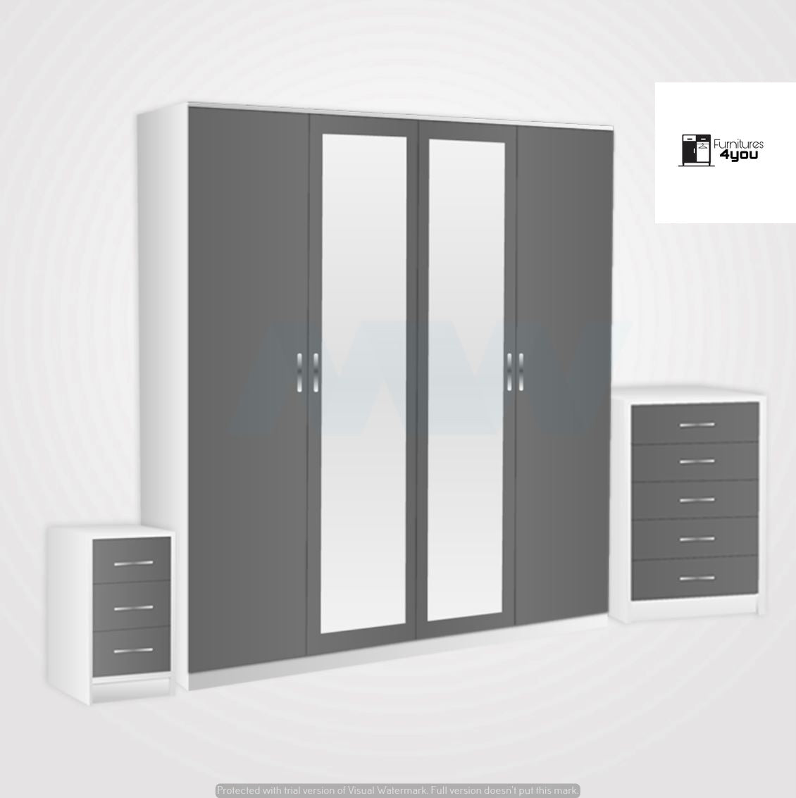 4 Door Set With 2 Mirrors