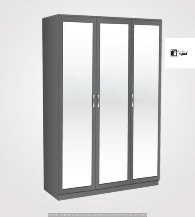 3 Door Mirrored Wardrobe