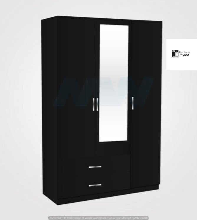 3 Door With 1 Mirror & 2 Side Drawers