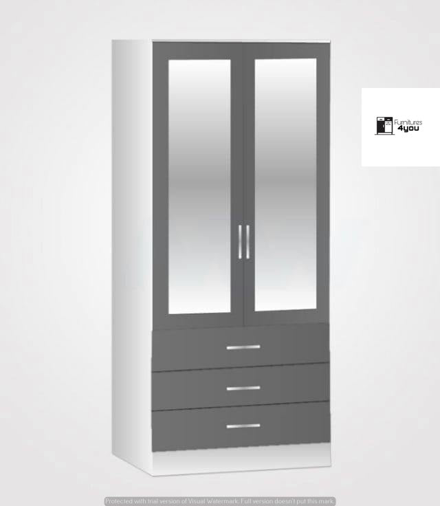 2 Door With 2 Mirrors & 3 Drawers