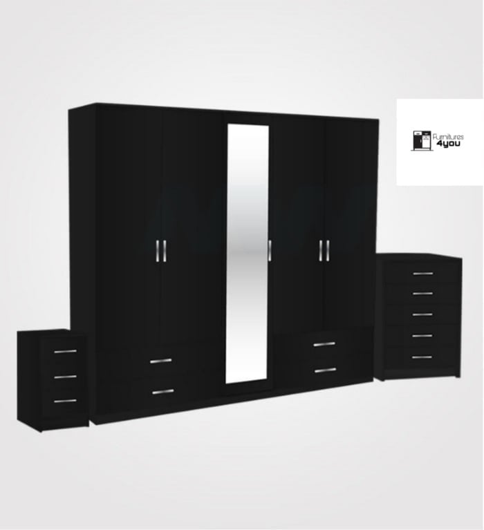 5 Door Set With 1 Mirror & 4 Drawers