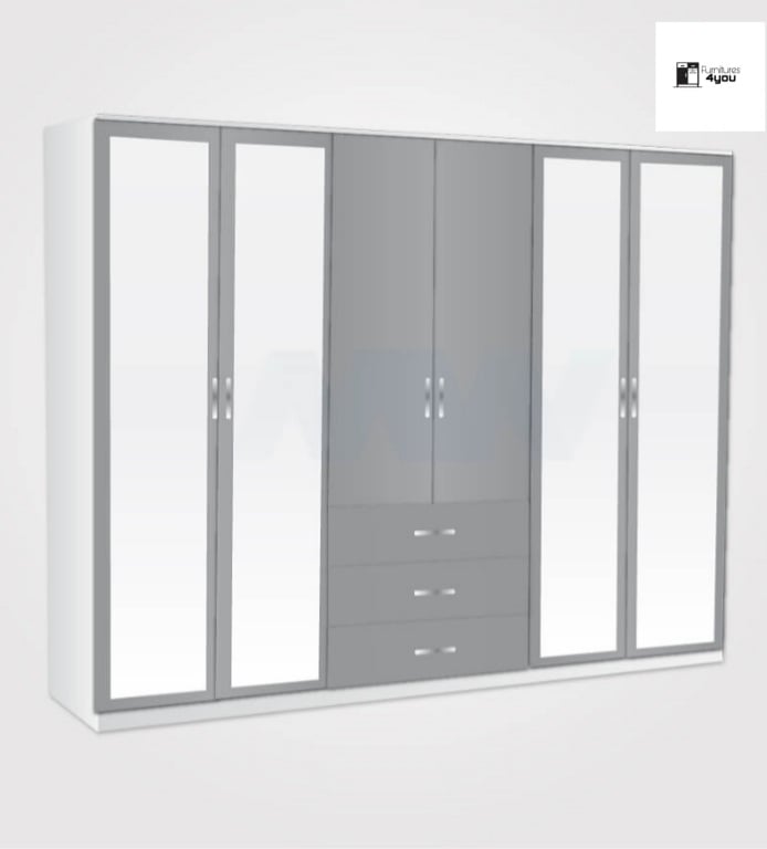 6 Door With 4 Mirrors & 3 Drawers
