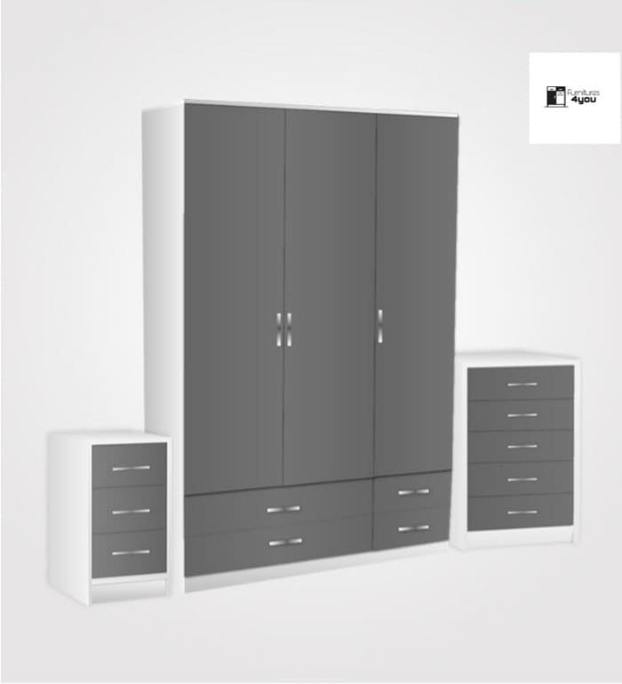 3 Door Set With 4 Drawers