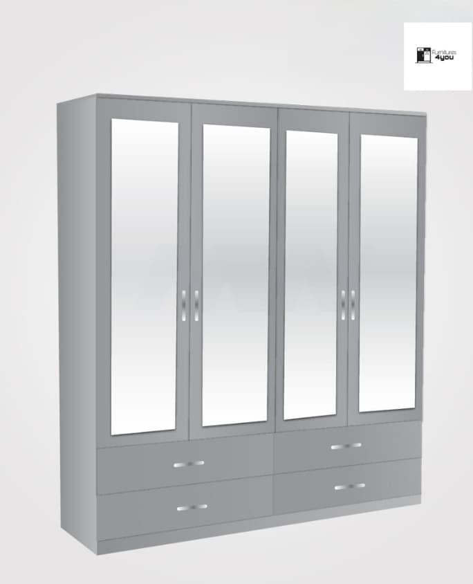 4 Door With 4 Mirrors & 4 Drawers