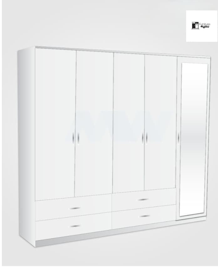 5 Door With 1 Side Mirror & 4 Drawers