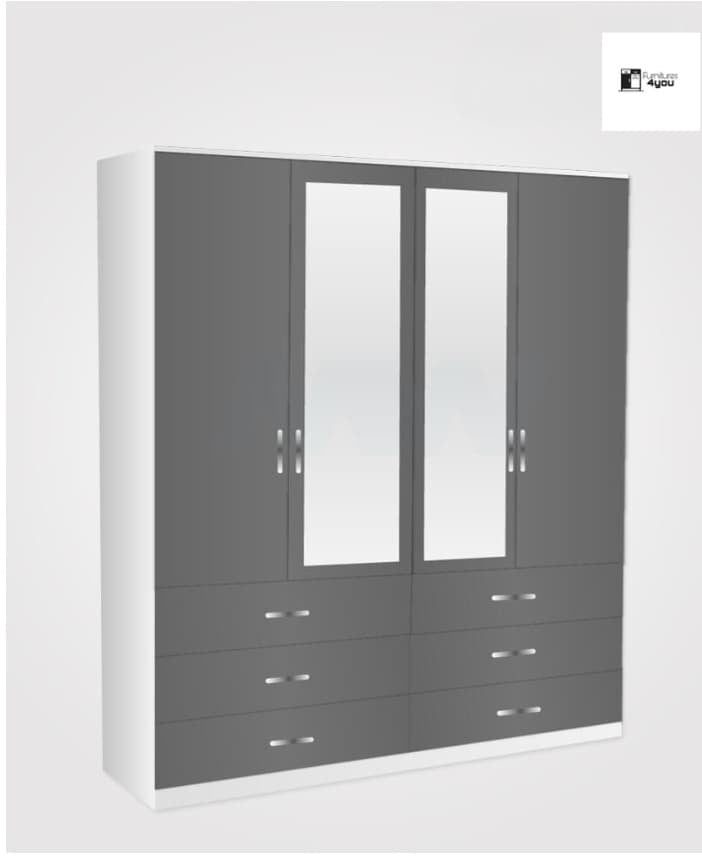 4 Door With 2 Mirrors & 6 Drawers
