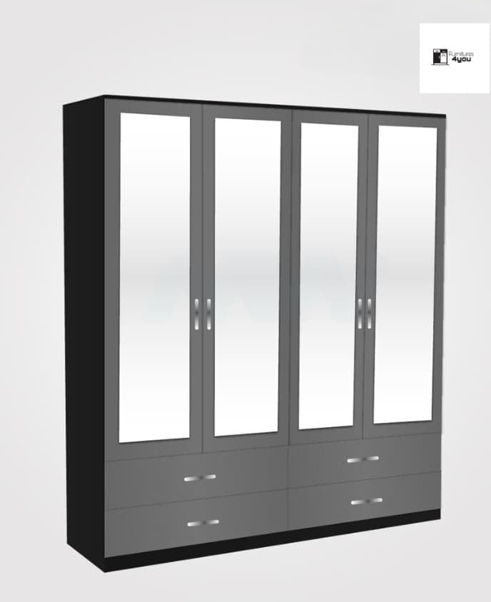 4 Door With 4 Mirrors & 4 Drawers