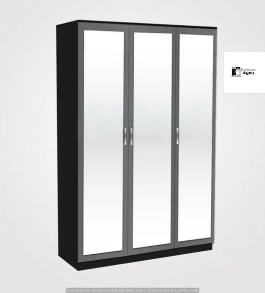 3 Door Mirrored Wardrobe