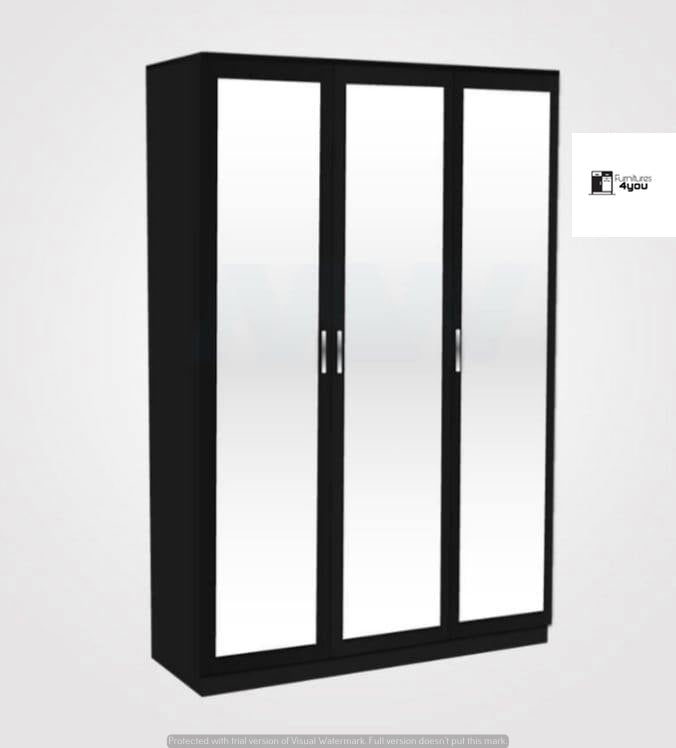 3 Door Mirrored Wardrobe