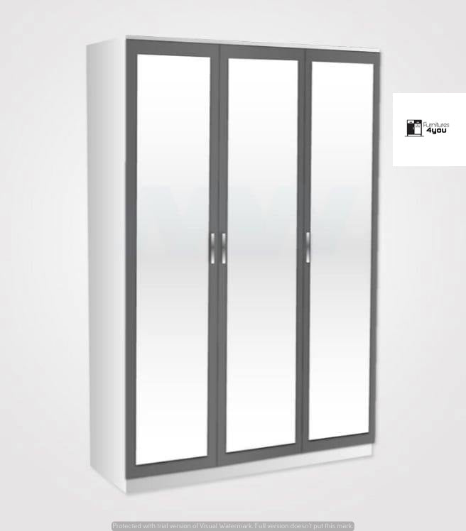 3 Door Mirrored Wardrobe