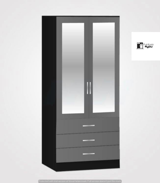 2 Door With 2 Mirrors & 3 Drawers