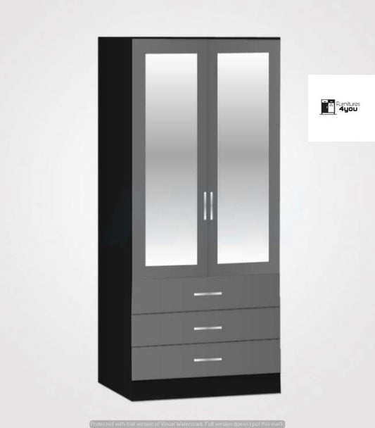 2 Door With 2 Mirrors & 3 Drawers