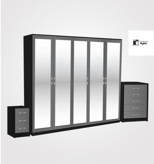 5 Door Mirrored Set