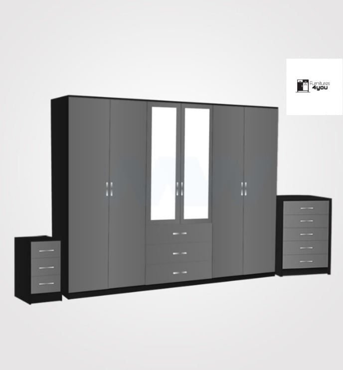 6 Door Set With 2 Mirrors & 3 Drawers