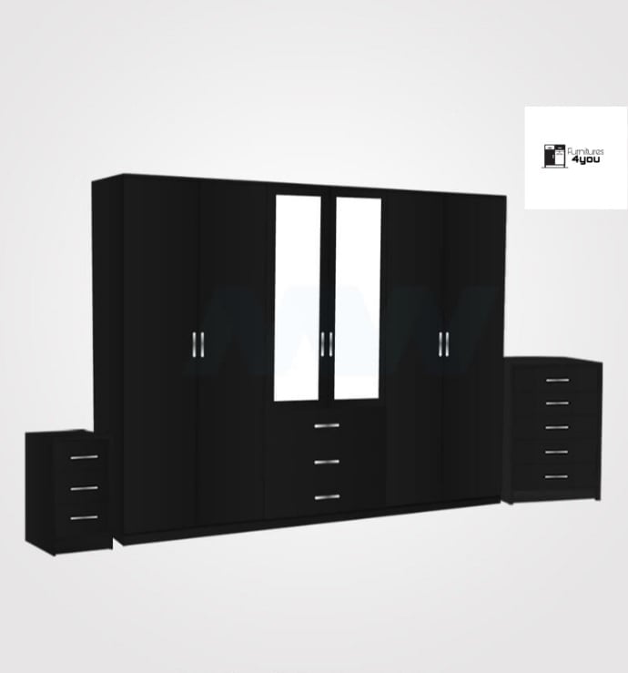 6 Door Set With 2 Mirrors & 3 Drawers
