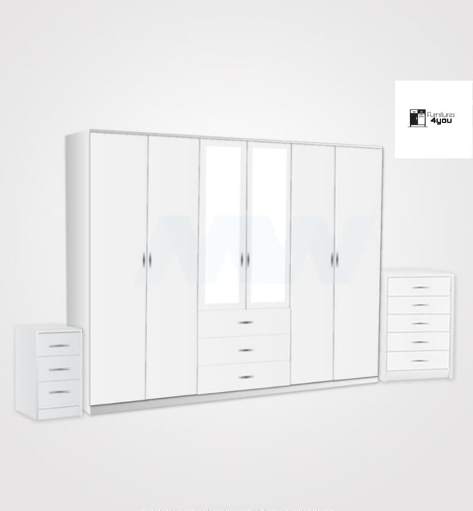 6 Door Set With 2 Mirrors & 3 Drawers