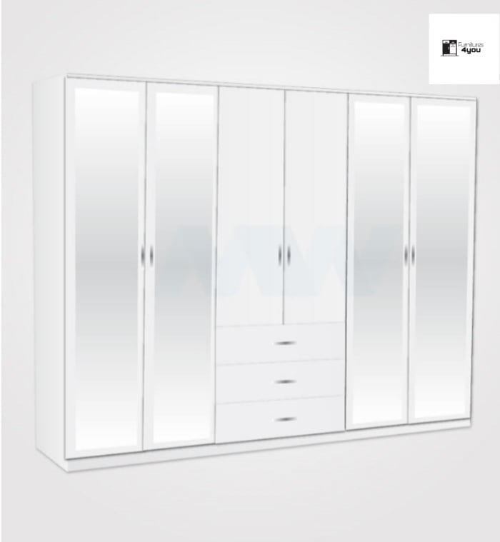 6 Door With 4 Mirrors & 3 Drawers