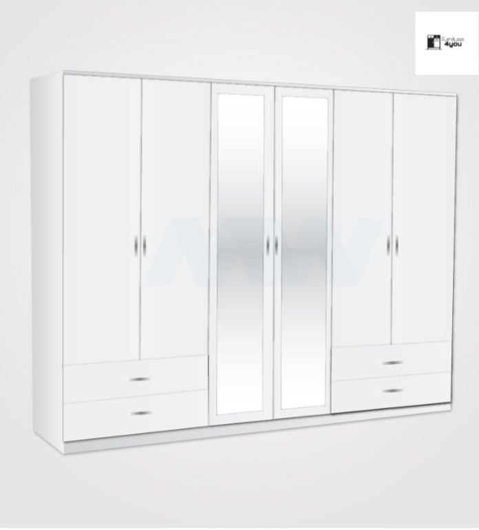 6 Door With 2 Mirrors & 4 Side Drawers
