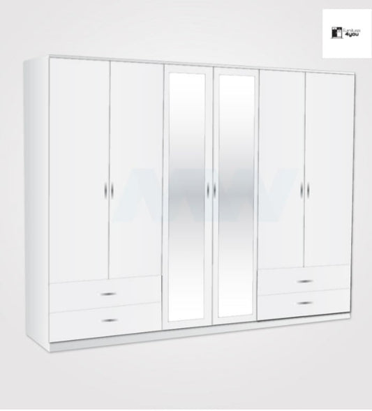6 Door With 2 Mirrors & 4 Side Drawers