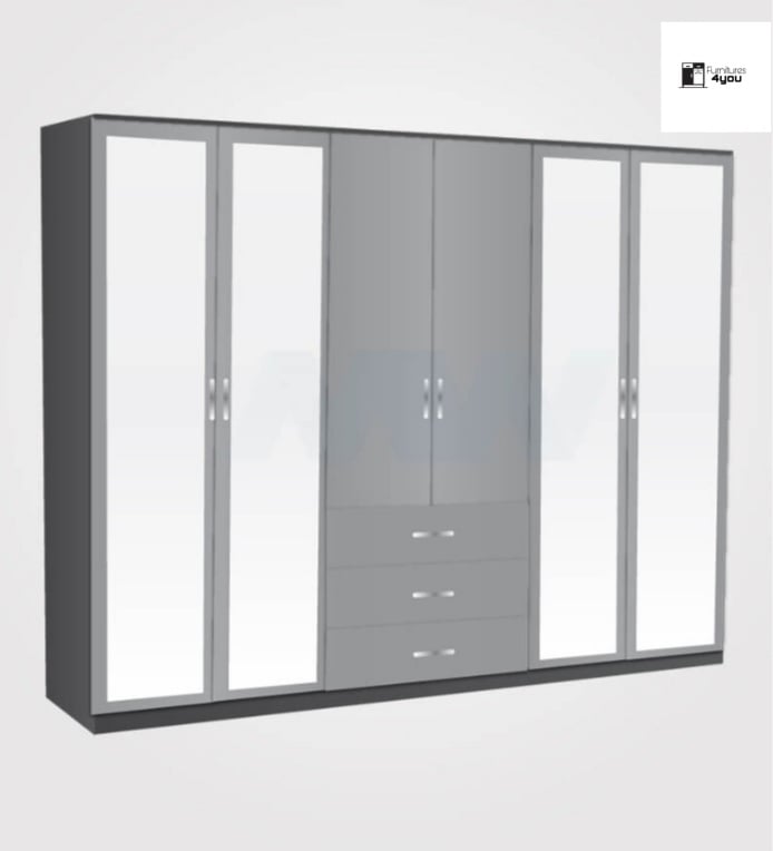 6 Door With 4 Mirrors & 3 Drawers