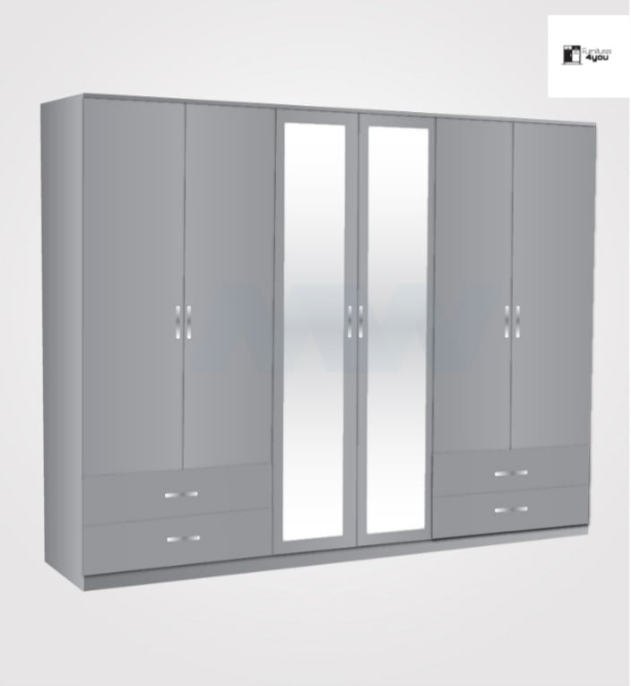 6 Door With 2 Mirrors & 4 Side Drawers