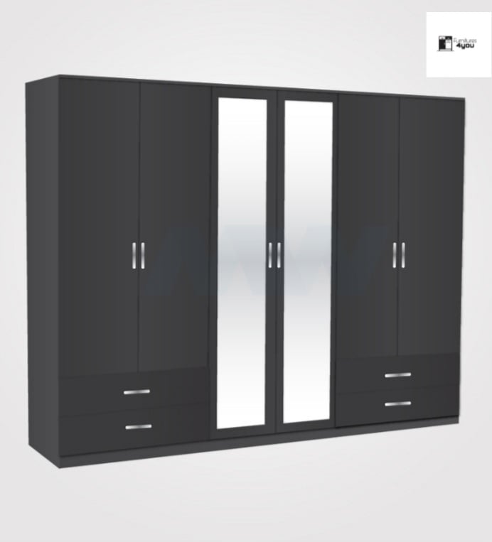 6 Door With 2 Mirrors & 4 Side Drawers