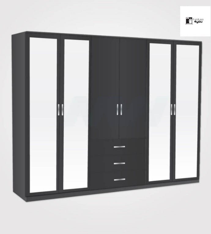 6 Door With 4 Mirrors & 3 Drawers