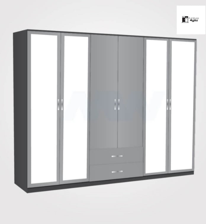 6 Door With 4 Mirrors & 2 Drawers