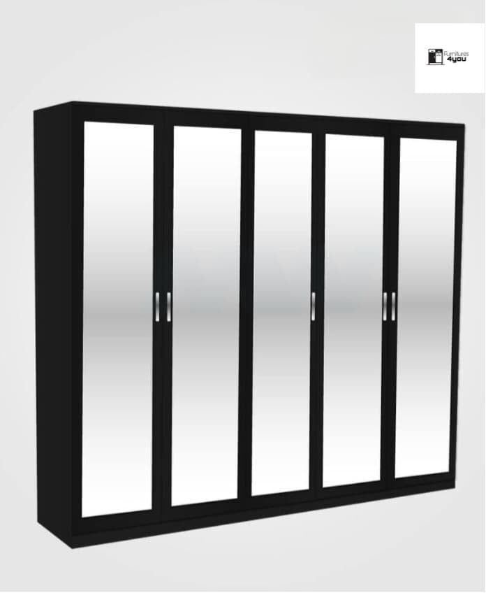 5 Door Mirrored Wardrobe