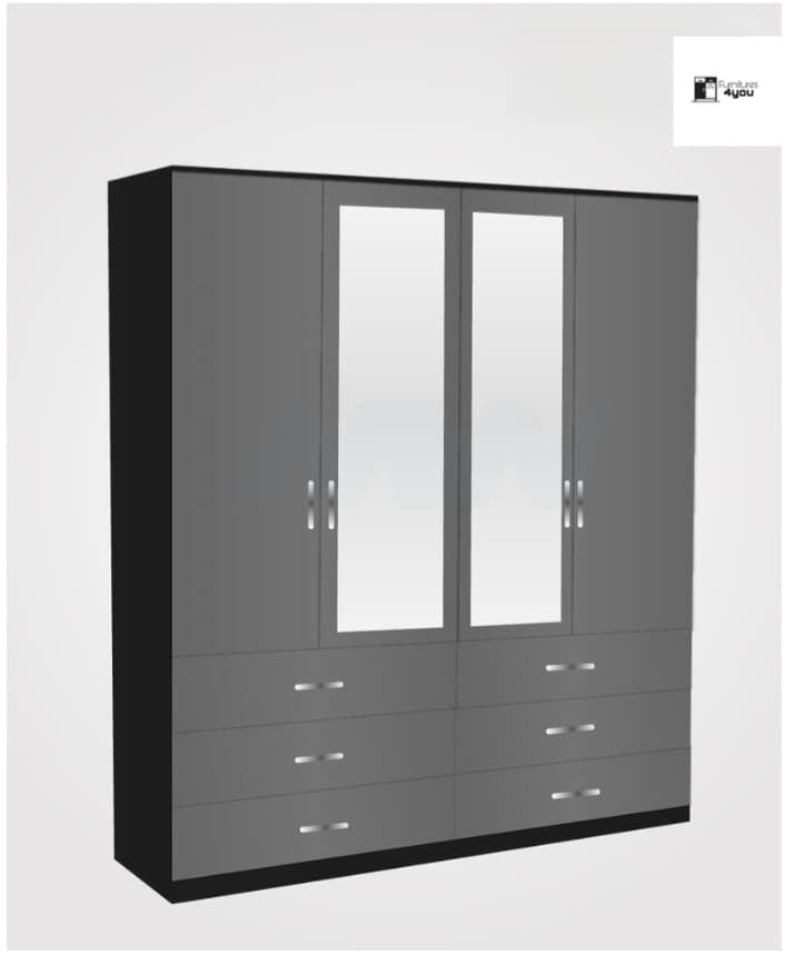 4 Door With 2 Mirrors & 6 Drawers