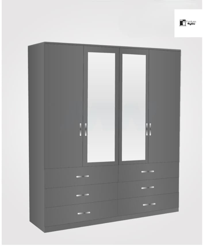 4 Door With 2 Mirrors & 6 Drawers